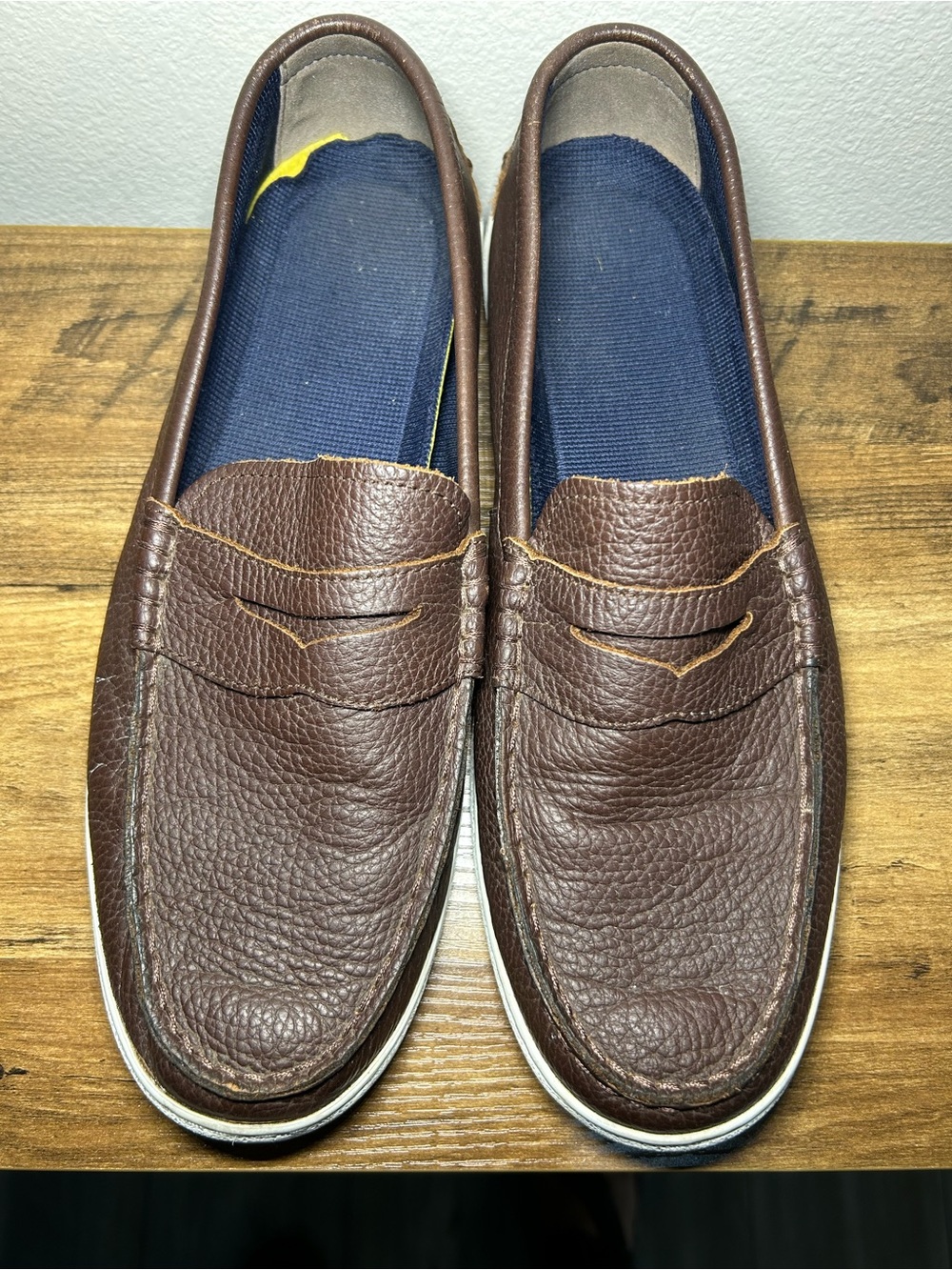 Men's Brown Cole Haan Leather Penny Loafers - Classic Slip-On